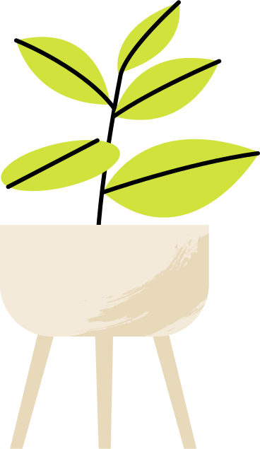 flower in a pot with legs PNG, SVG