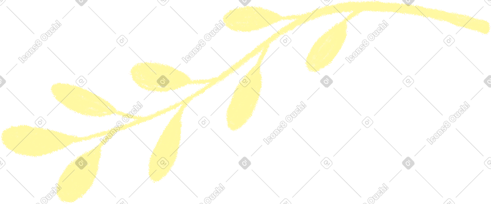 yellow twig with leaves PNG, SVG