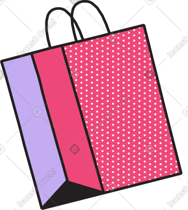 Red polka dot bag PNG, SVG