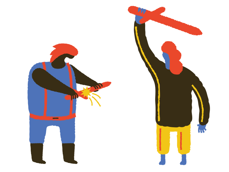 Sword fighting Clipart illustration in PNG, SVG