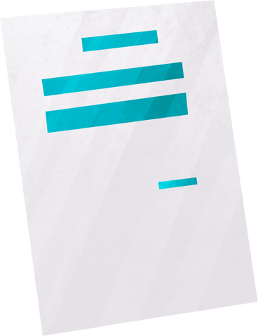 Document with a blue block of text в PNG, SVG