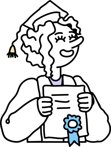 Graduated student showing her diploma PNG, SVG