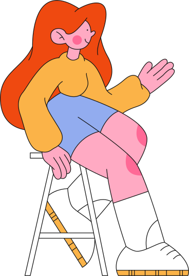 girl sitting on a chair PNG, SVG