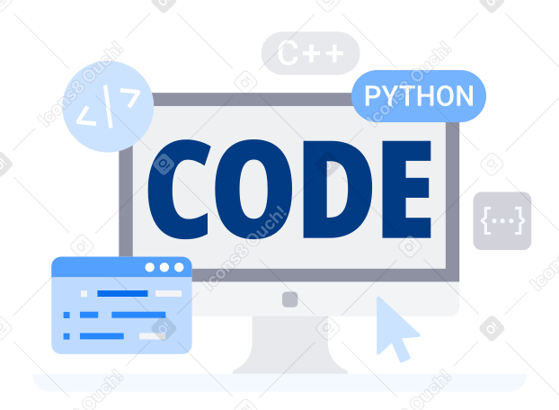 Lettering Code with programming languages text PNG, SVG