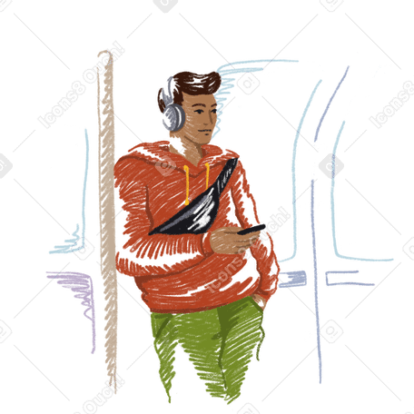 Mann pendelt im u-bahn-wagen PNG, SVG