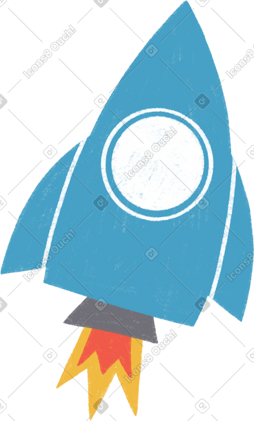 Blue rocket PNG, SVG