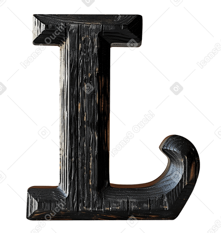 黑色木质字母 l PNG, SVG