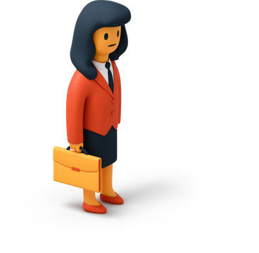 Female office worker with briefcase PNG, SVG