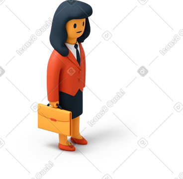 有公文包的女性办公室工作者 PNG, SVG