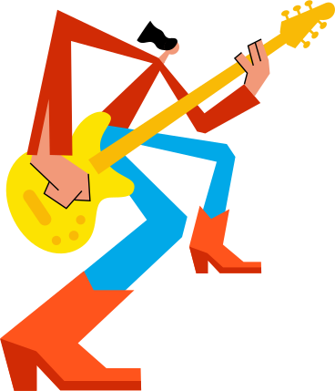 woman with electric guitar PNG, SVG