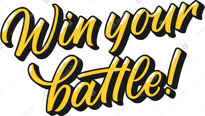 lettering win your battle! PNG, SVG