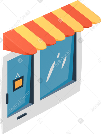 3D Store entrance Illustration in PNG, SVG