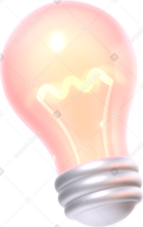 3D orange light bulb PNG, SVG