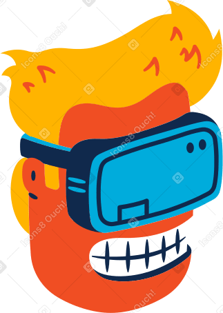 head in a vr headset PNG, SVG