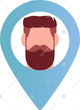 avatar of a male user in the geolocation icon PNG, SVG