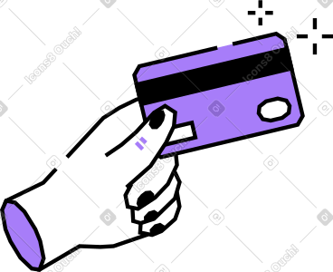 Hand with a bank card PNG, SVG