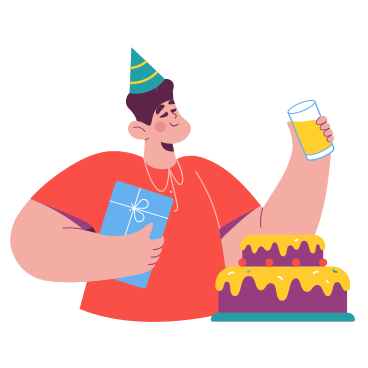 Man celebrating his birthday PNG, SVG