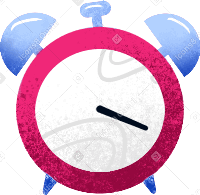 red alarm clock Illustration in PNG, SVG