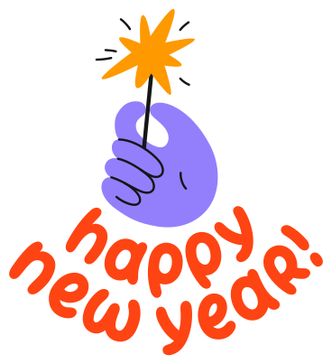 hand and lettering happy new year! sticker PNG, SVG