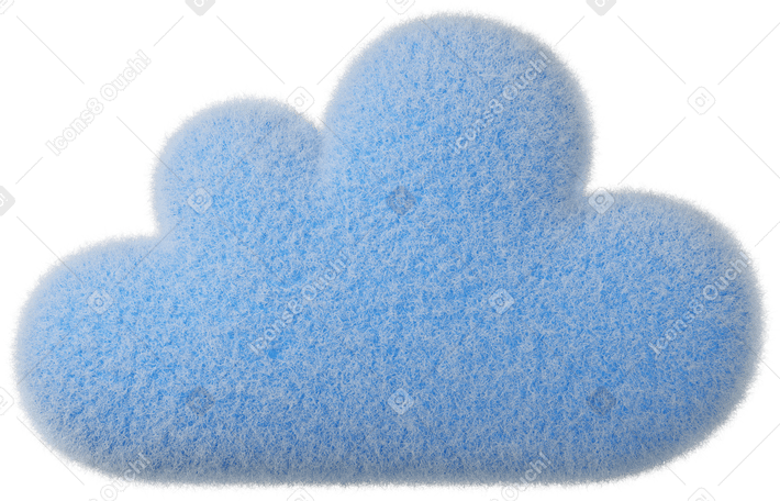 3D Blue fluffy cloud PNG, SVG