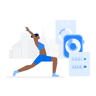 Smart Fitness animated illustration in GIF, Lottie (JSON), AE
