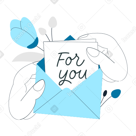 Greeting letter in an envelope PNG, SVG