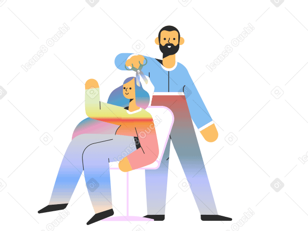 Barber Illustration in PNG, SVG