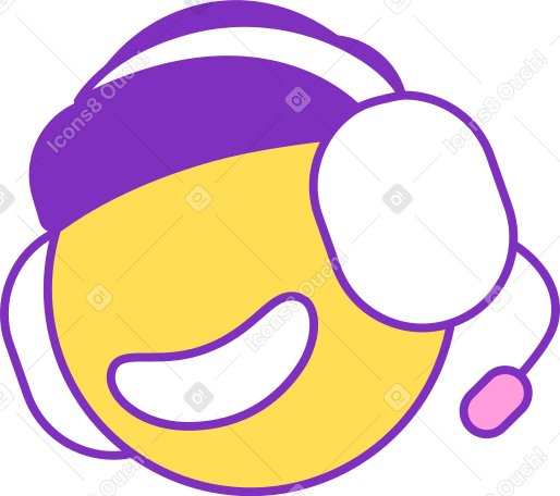 head in headphones with microphone Illustration in PNG, SVG