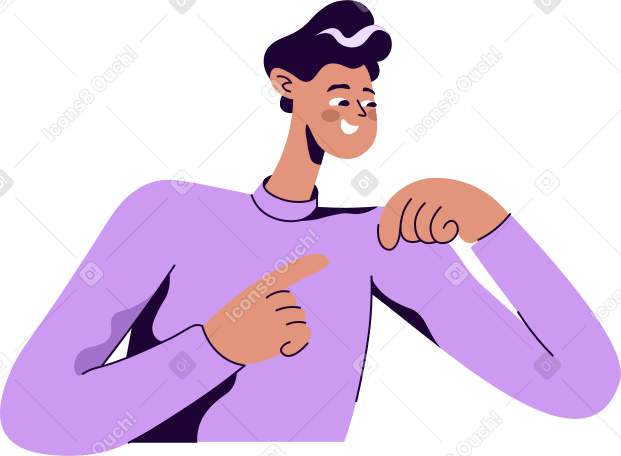 guy in purple sweatshirt PNG, SVG
