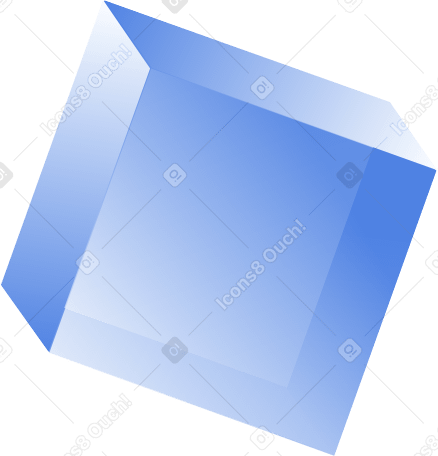 petit cube en projection PNG, SVG