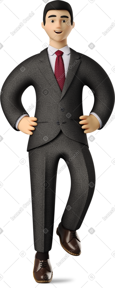 Sitting businessman in black suit PNG, SVG