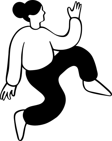 Seated woman with raised hand PNG, SVG
