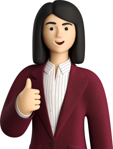 businesswoman in red suit showing thumbs up PNG, SVG