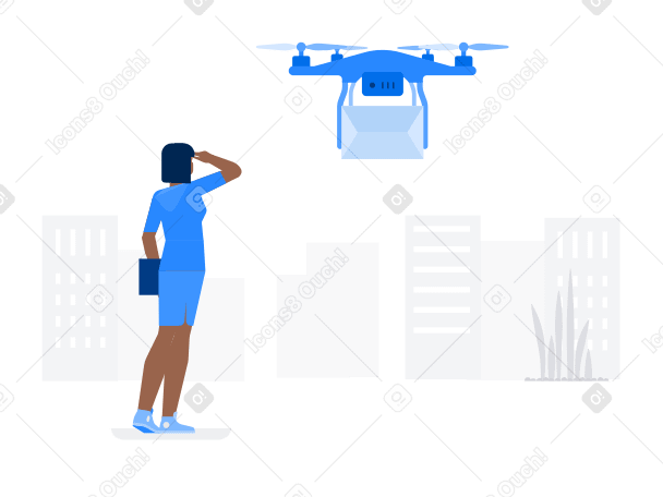 Drone delivery Illustration in PNG, SVG