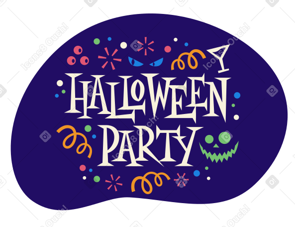 Текстовые надписи на вечеринке хэллоуина в PNG, SVG