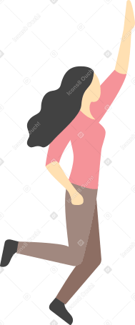 happy jumping woman Illustration in PNG, SVG