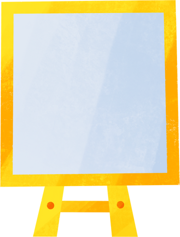 easel with white canvas PNG、SVG