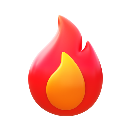 3D fire flame Illustration in PNG, SVG