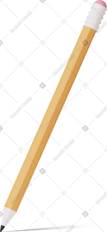 3D yellow pencil PNG, SVG