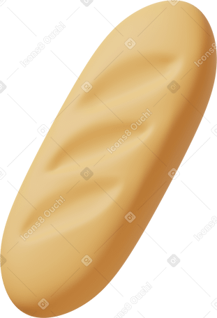 3D Yellow bread  Illustration in PNG, SVG