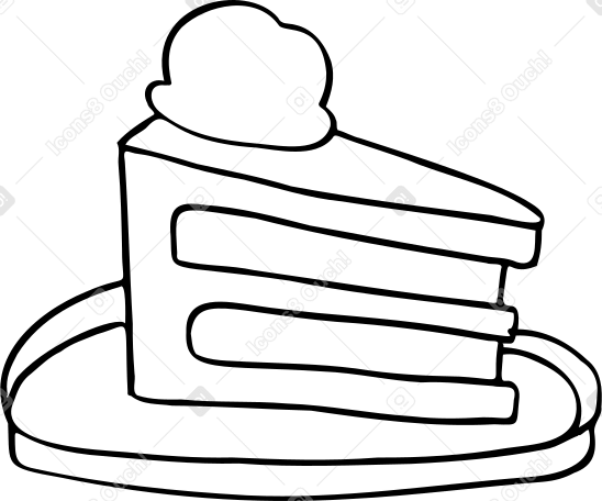 piece of cake on a dish PNG, SVG