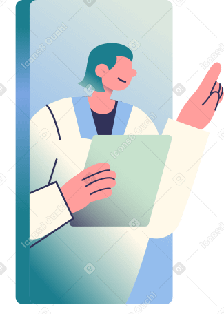 doctor online with tablet Illustration in PNG, SVG