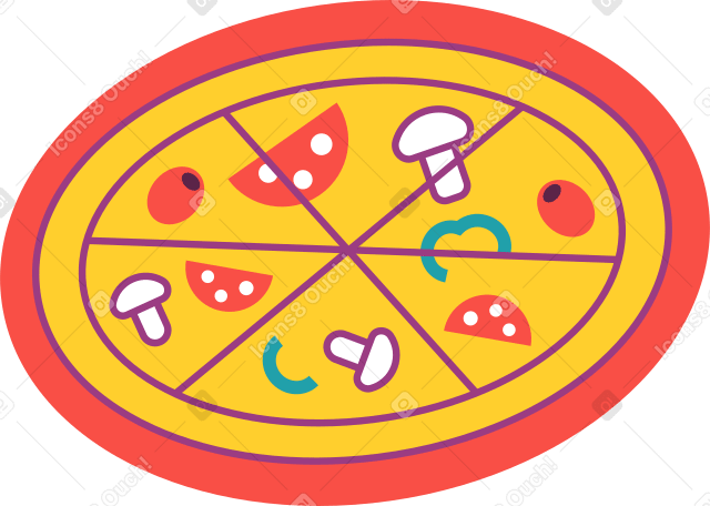 pizza with mushrooms PNG, SVG