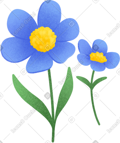 blue flowers PNG, SVG