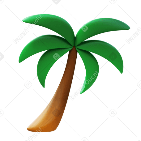 3D palm tree PNG, SVG