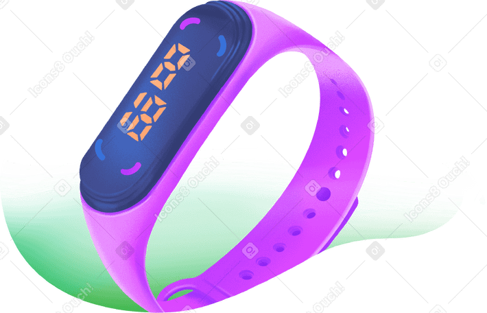 health tracking watch on a green background PNG, SVG