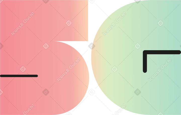lettering five g Illustration in PNG, SVG