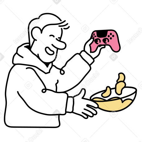 Mann feiert sieg in einem videospiel PNG, SVG