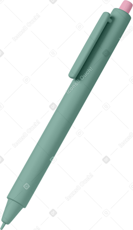 3D green pen PNG, SVG