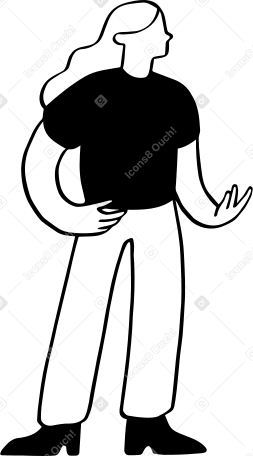 woman holding something in both hands PNG, SVG